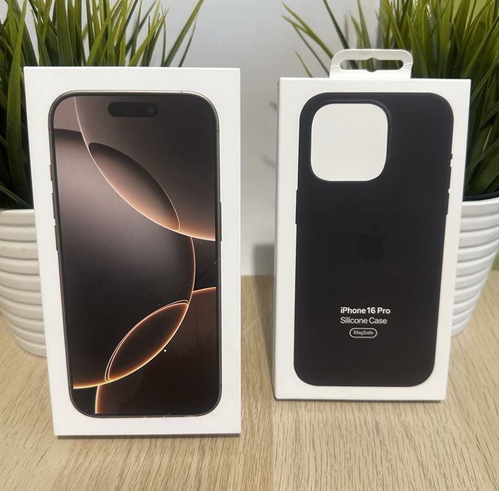 256GB iPhone 16 Pro Desert Titanium + подарък калъф и зарядно на Apple