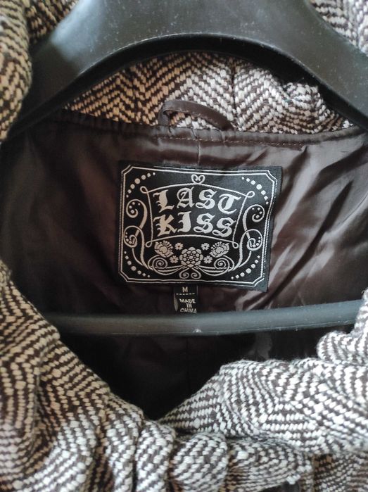 Дамско късо палто, 3/4 ръкав, ефектна кройка, шал яка, р-р S