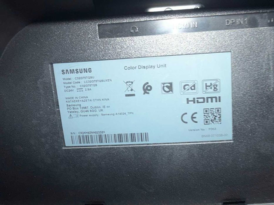 Monitor de gaming Samsung Odyssey G7 32" 240Hz