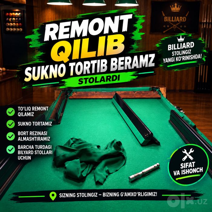 Billyard Stol Remont Qilamz