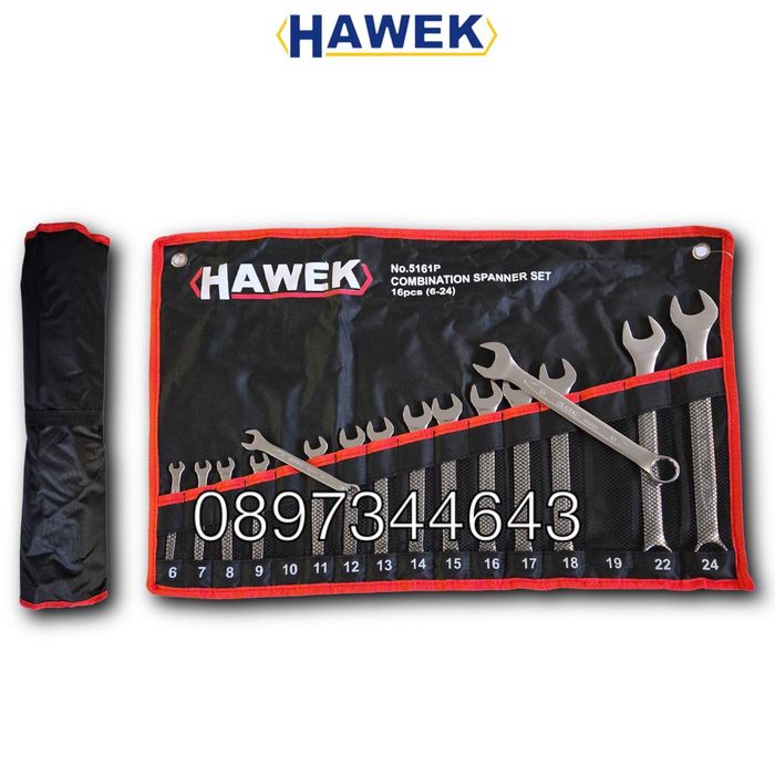 Звездогаечни ключове HAWEK , комплект 16части (6-24мм)