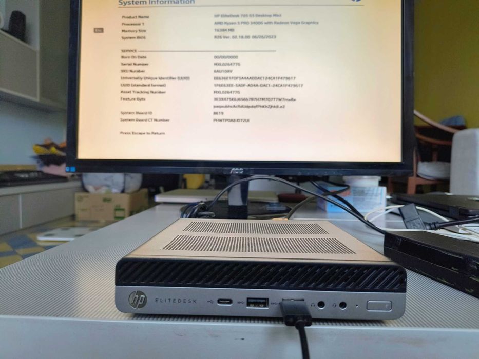 Mini PC-HP EliteDesk 705 G5 DM,AMD Ryzen 5 PRO 3400G ,16GB-DDR4