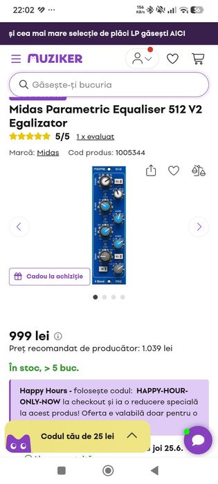 Midas Parametric Equaliser 512 V2 Egalizator
5