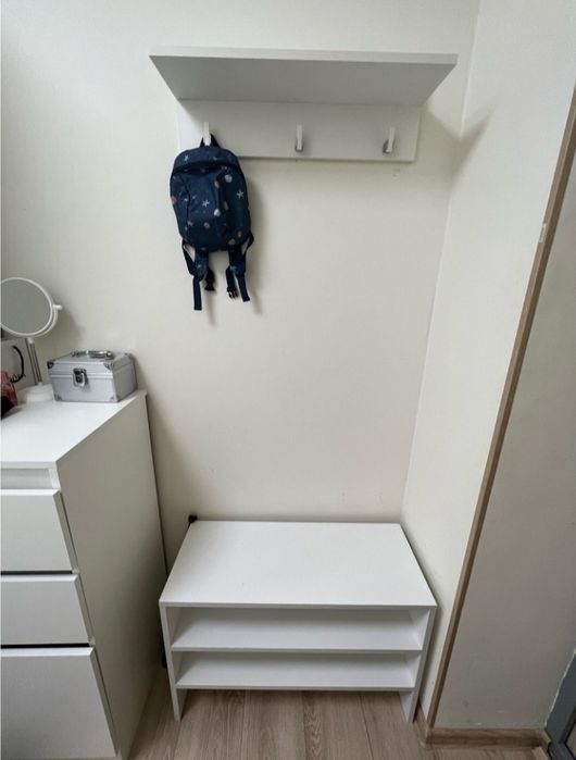 Обувница в прихожую белая для обуви полка этажерка тумба