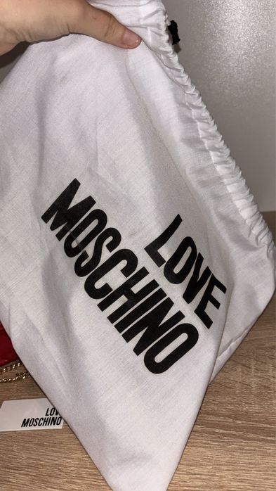 Geanta Love Moschino - Red & gold detail
