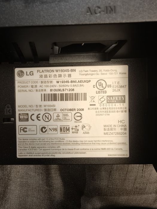 Монитор LG FLATRON W1934S