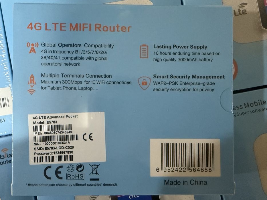 4G Сим LTE WiFi router, карманный 5G ВайФай роутер