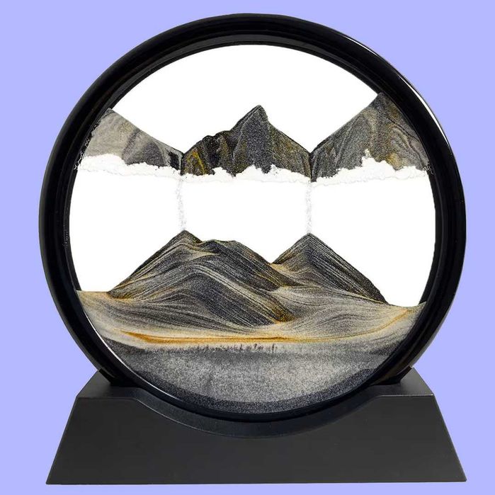 Artă cu nisip 3D rotativ cadru dinamic pentru imagine – Neagră