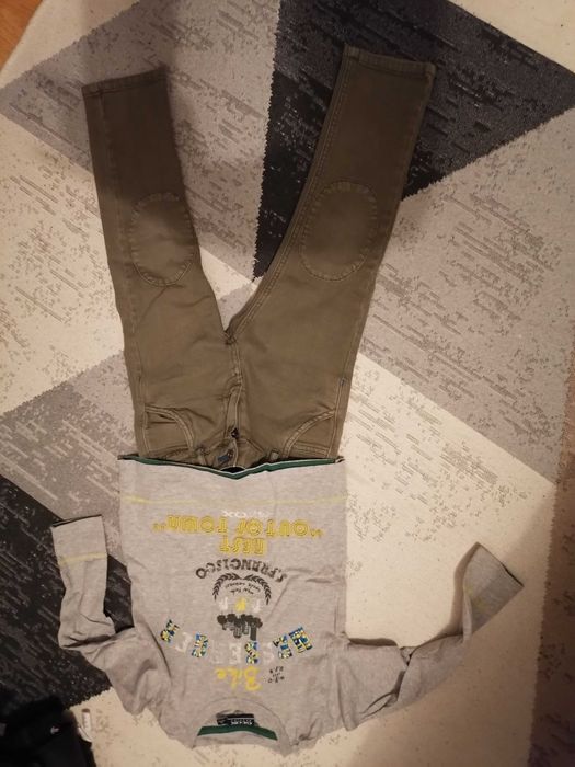 Лот бебе 12-18-24.Жилетка с 2 ризи 4г и дънки