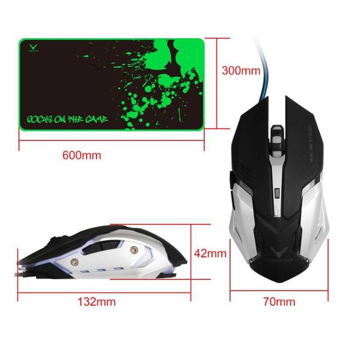 Гейминг комплект. Мишка LEMEC Gaming Duo PRO 2.0 + XXL подложка