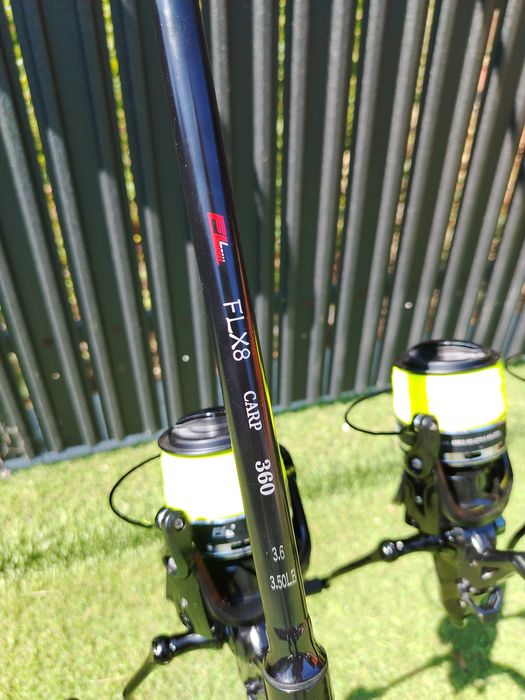 SET 4 Lansete Flx 8 CARP 3.90m,2 tronsoane + 4 Mulinet