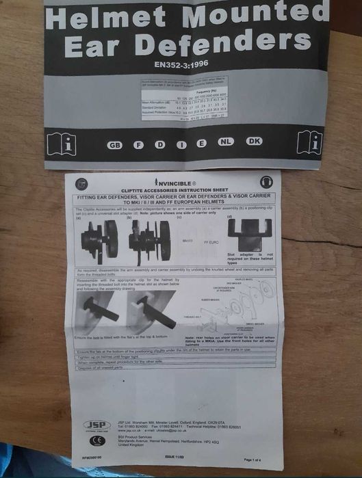 Шумозаглушителни антифони за каска JSP 63 dB