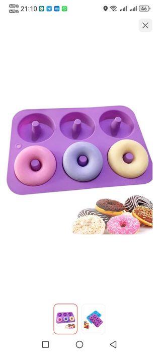 Силиконовая форма для выпечки пончиков