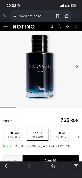 Dior Sauvage Parfum Edp Men 100ml