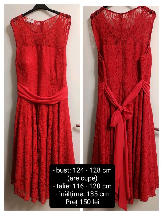 Rochie rosie din dantela