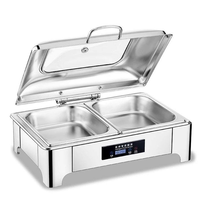 Подогреватель для блюд с большим стеклянным окном