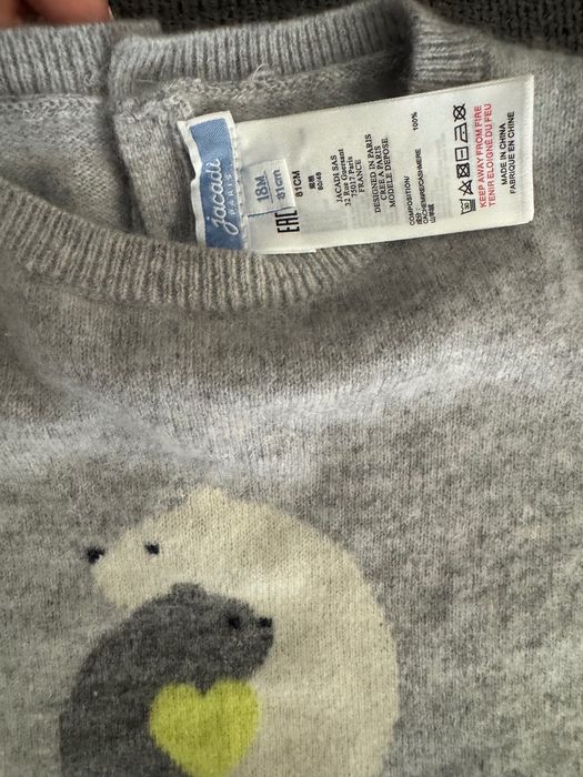 Jacadi - 100% кашмир - пуловер размер 18м 81см