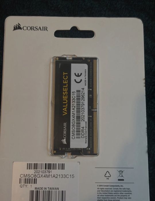 Corsair ValueSelect 8GB DDR4 2133MHz RAM Laptop – Nou, sigilat