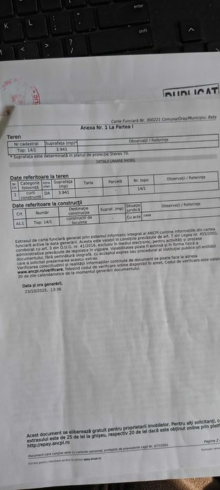 Casa Batraneasca cu teren 4000m2 intravilan