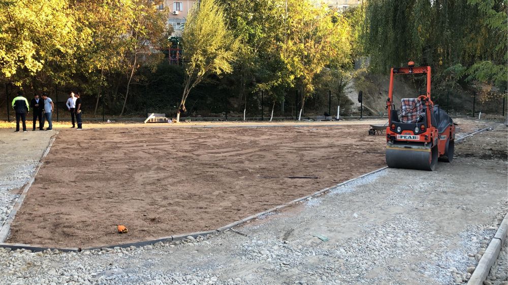 Укладка асфальта. Благоустройство.