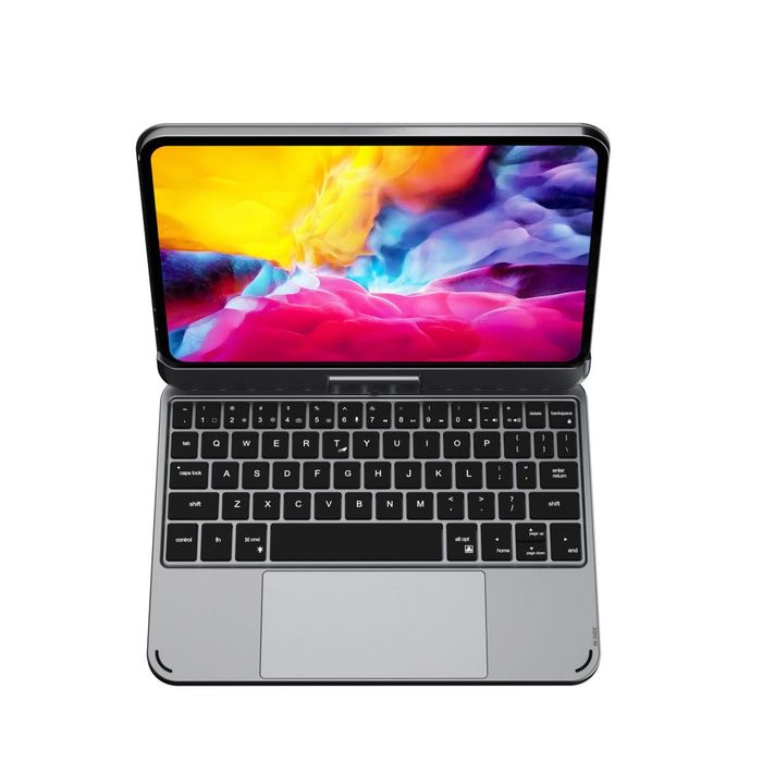 Doqo MorphFlex, iPad mini 6/7, клавиатура, калъф, trackpad, Bluetooth, подсветка