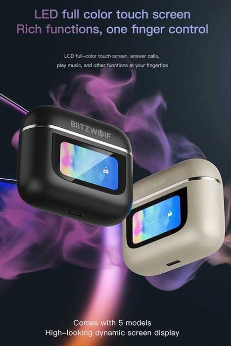 Casti wireless BlitzWolf BW-FYE16 ANC IPX5 Bluetooth 5.3 negru