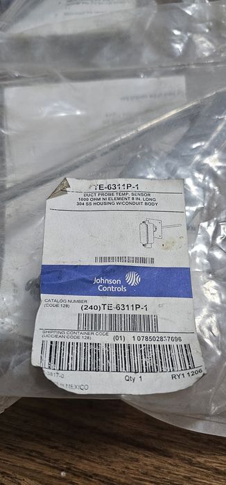 Johnson Controls TE-6311P-1
JOHNSON CONTROLS TE-6311P-1
Johnson Contro