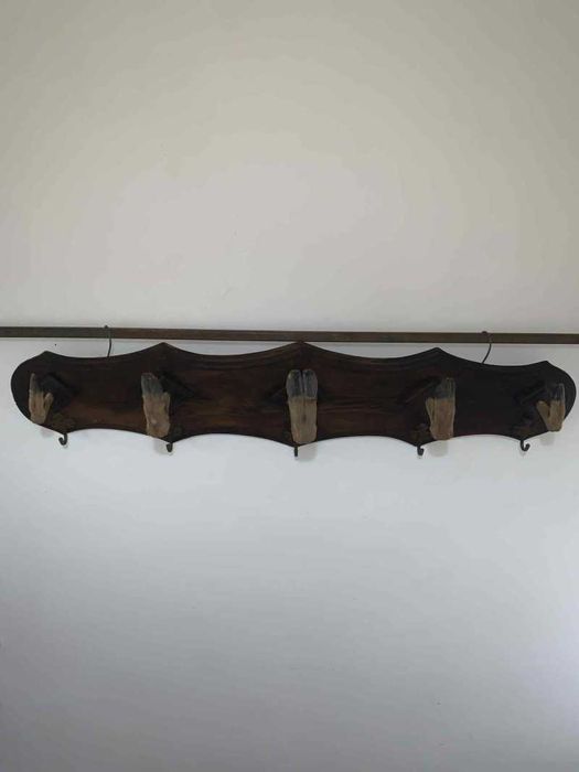 Cuier pentru cabana vanatoreasca cu 5 carlige din bronz