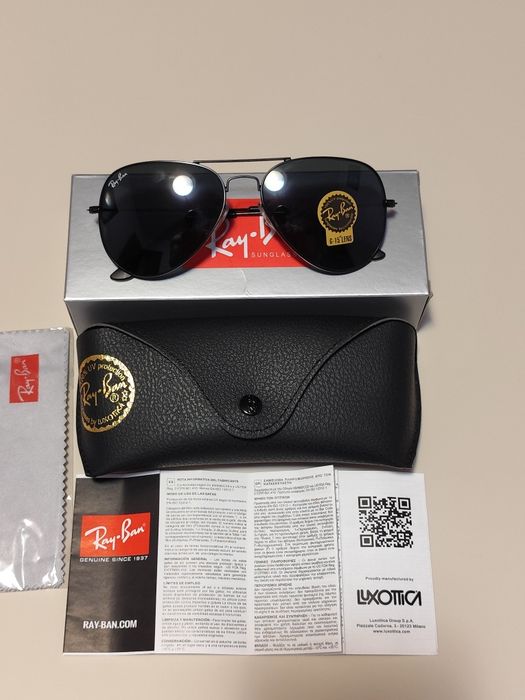 Ochelari de soare Ray-Ban RB3026  Aviator Large Black - lentile de sticlă G15