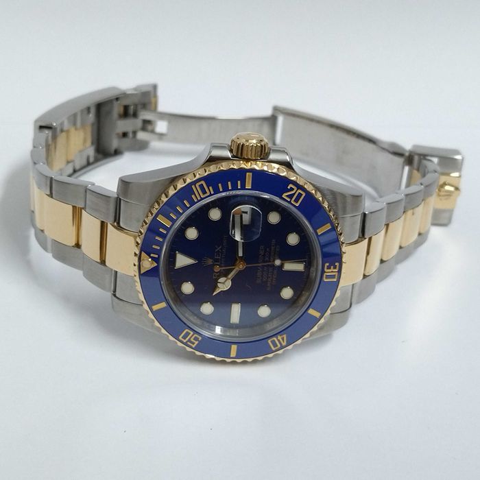 ROLEX Submariner с кутия, обслужен - 116613LB, BLUE, Gold&Steel