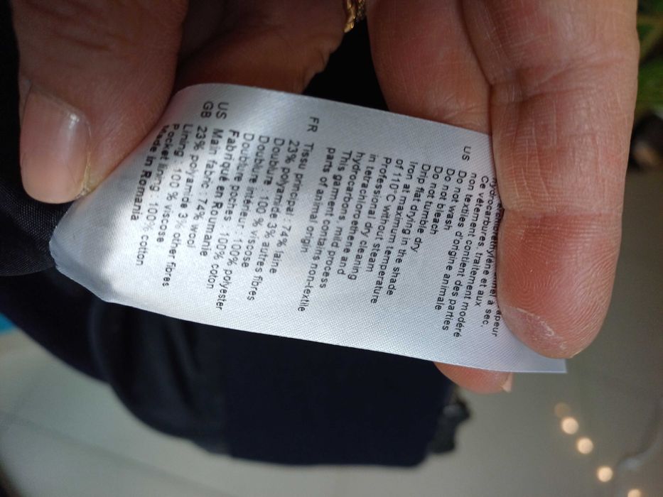 Palton lana bleumarin Sandro Paris