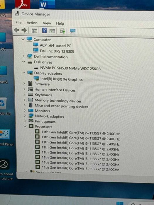 Dell XPS 13 9305 Intel i5-1135G7/8RAM/256GB NVMe/Intel Iris XE/Full HD