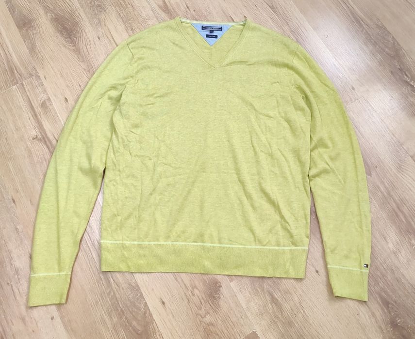 Pulover din in și bumbac Tommy Hilfiger mărimea XXL