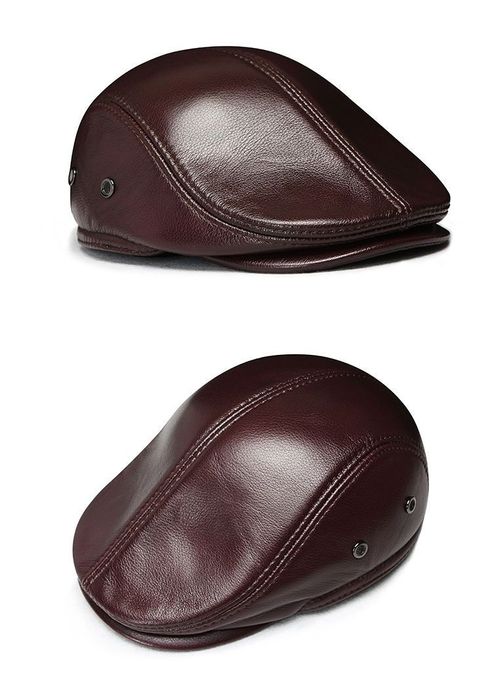 Мужская кепка шапка козырек из натуральной кожи мужской табий кожа хак