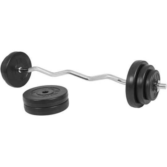 Stand reglabil haltera + set bara Z si discuri plastic, 35kg