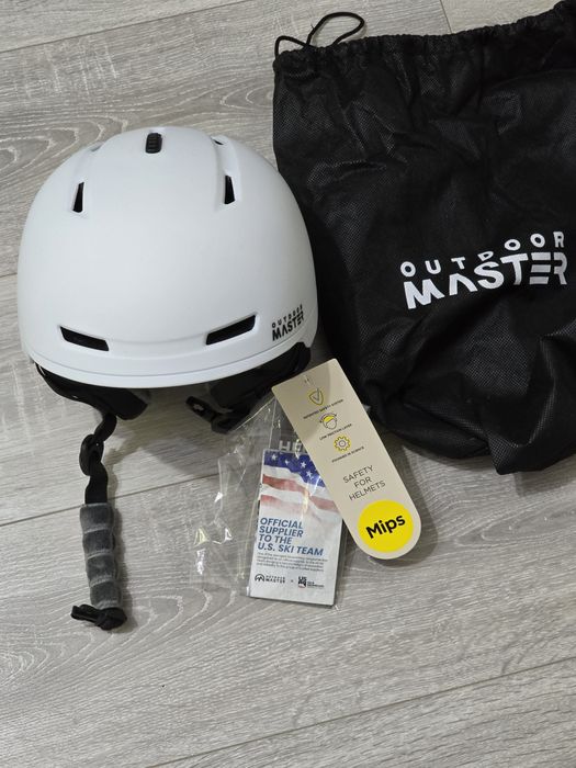 Cască ski/snowboard OutdoorMaster MIPS albă, mărime S