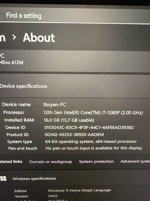 Лаптоп MSI Prestige 14Evo A12M - Intel i7 1280p , 16GB , 1TB SSD