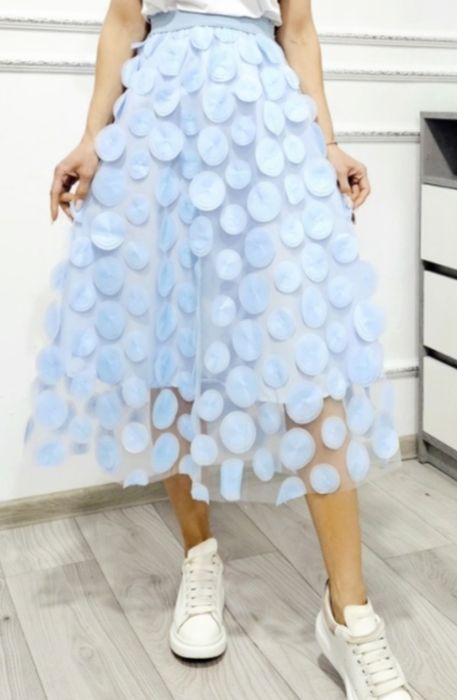 Fuste tulle cu buline 3D