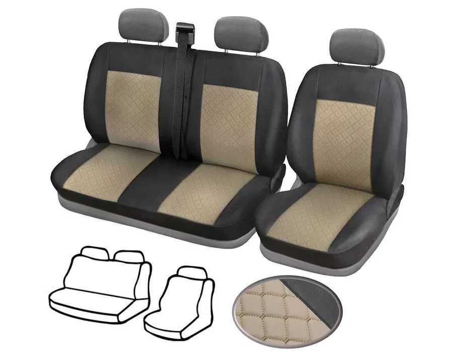 Тапицерия от кожа за Volkswagen T5 / 2003–2015 / Фолксваген Т5 / 2+1