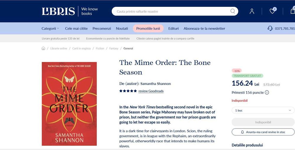 Set 2x Carte best seller ENG Samantha Shannon Bone Season & Mime Order