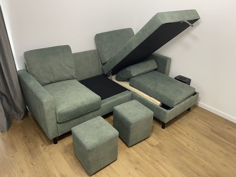 Canapea Coltar stofa easy clean depozitare noua nu mobexpert ikea jisk