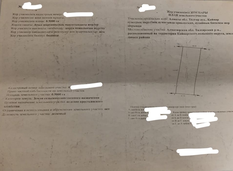 Продам Участок 50 соток напротив п Жаналык.