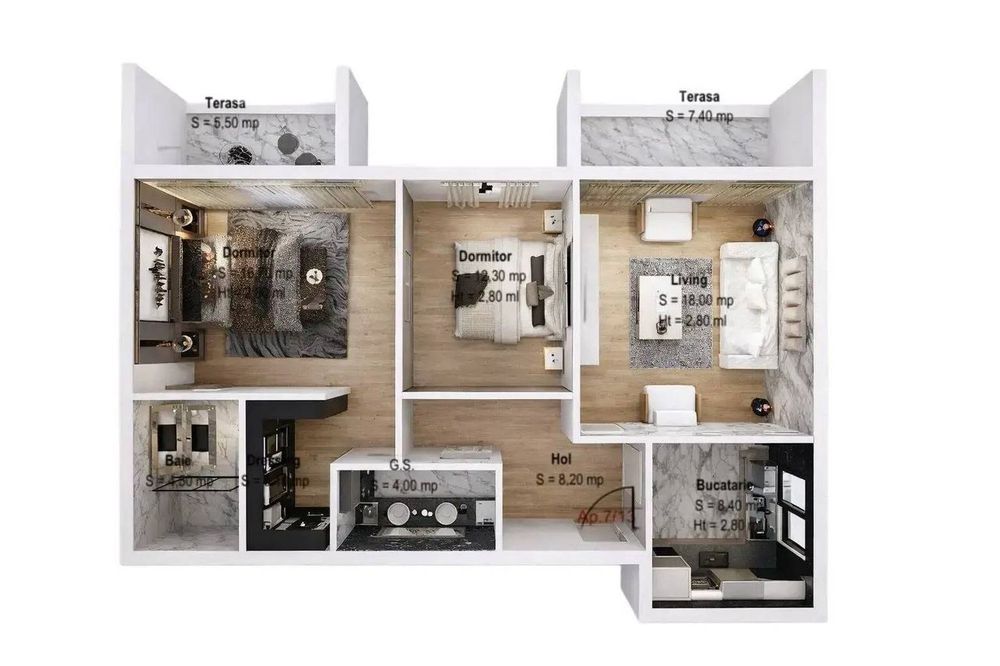 8 Minute Metrou Apartament 3 Camere Decomandat Pallady Bloc Nou — fotografia 3