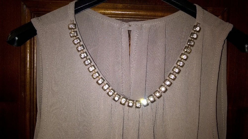 Bluza bej, fara maneci