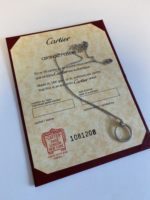 Colier Cartier Cui Aur Alb 24K cu diamante