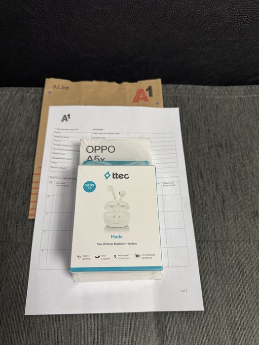 ЗАПЕЧАТАН 128GB Oppo A5x Гаранция А1 2027г. Black Blue / Черен / Син