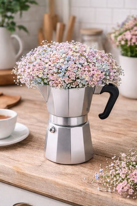 Кафеварка с цветя