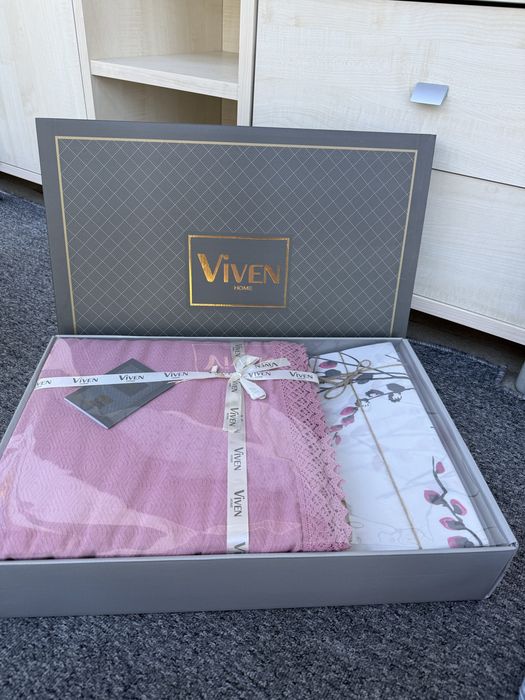 Viven Home premium yotoq choyshablari to'plami (sovg'abop qutida)