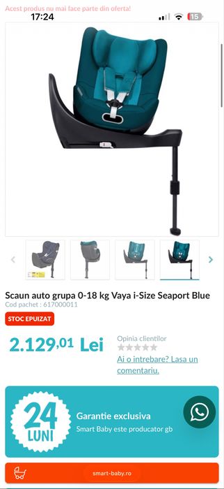 Scaun auto copii rotativ GB VAYA II