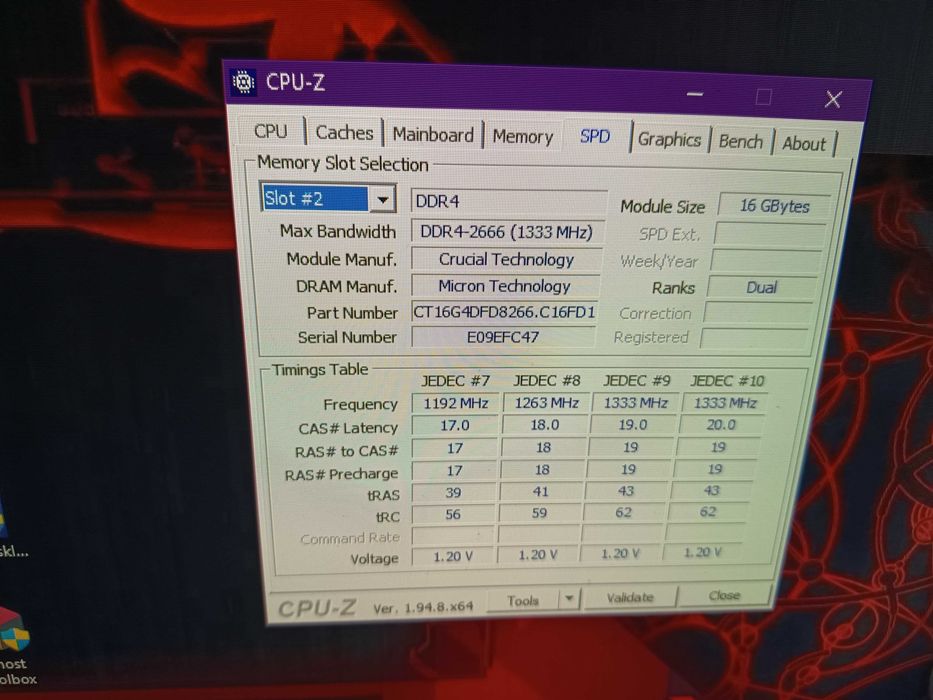 Memorie ram pc 16gb DDR4 Crucial, o singura placuta la 2666mhz